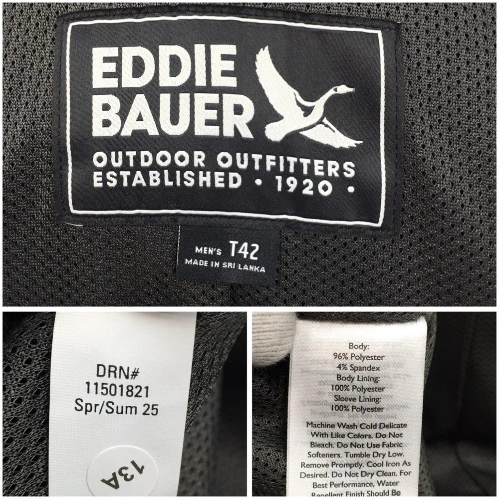 EDDIE BAUER Mens Performance Blazer‎ Sport Coat Casual Jacket Size 42L Blue Suit